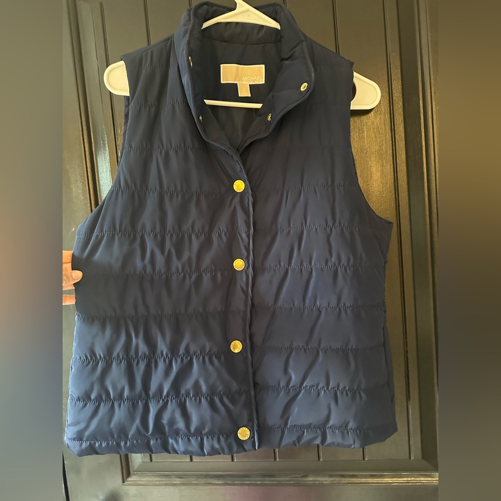 Michael Kors Dark Blue Quilted Vest, women's, size M